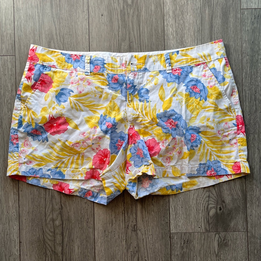 Old Navy Women’s Floral Cotton Shorts Chino Spring Easter Flower Plus Size 14